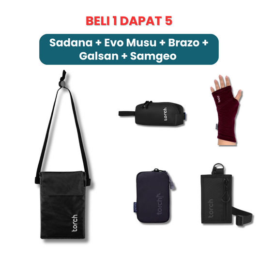 Paket Gajian - Sadana Mini Pouch + Evo Musu Stationary + Brazo Half Gloves + Galsan Keychain + Samgeo Card Holder