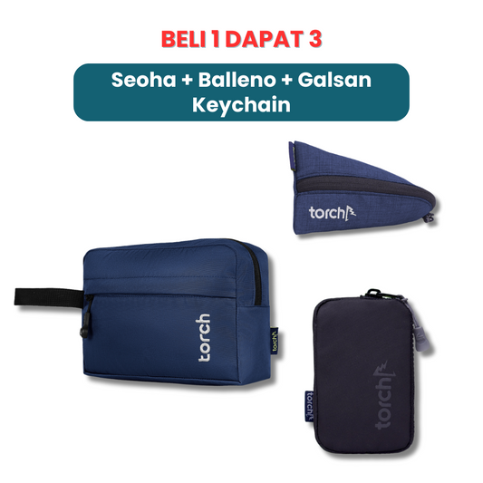 Paket Gajian - Seoha Toileteries + Balleno Stationary Pouch + Galsan Keychain