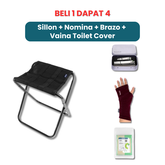 Paket Gajian - Sillon Foldable Chair + Nomina Nail Clipper + Brazo Half Gloves + Vaina Toilet Cover