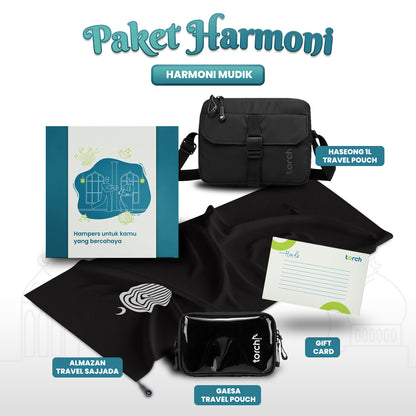 Paket Hampers Harmoni Mudik - Almazan Sajjada + Gaesa Hanging Wallet + Haseong Mini Travel Pouch