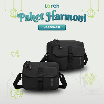 Paket Hampers Harmoni Mudik - Almazan Sajjada + Gaesa Hanging Wallet + Haseong Mini Travel Pouch