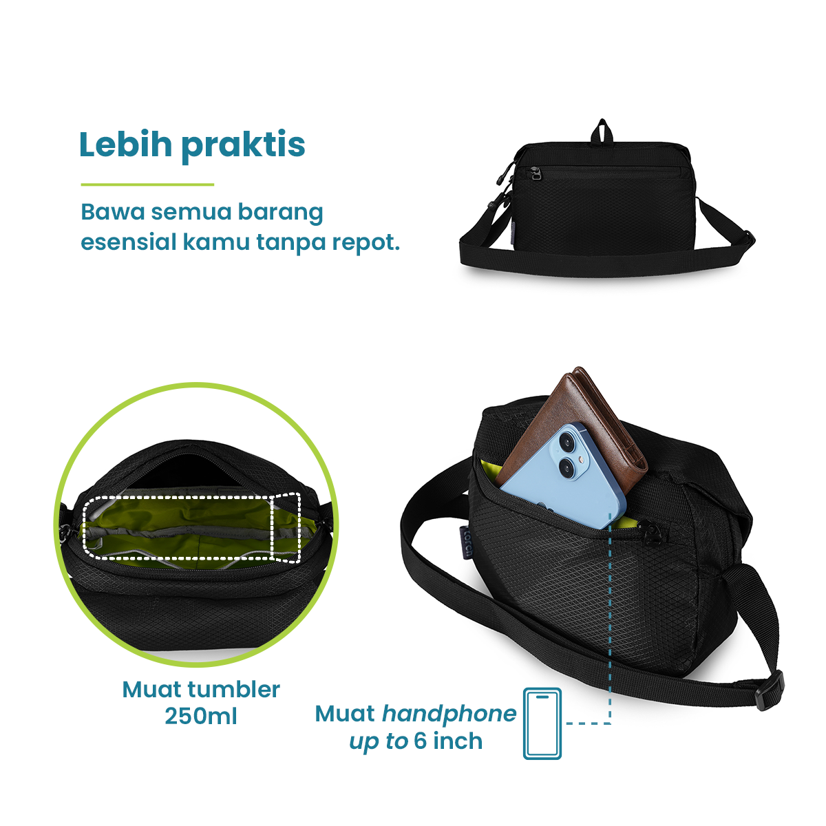 Ranggi Tas Selempang Daily Torch 2L