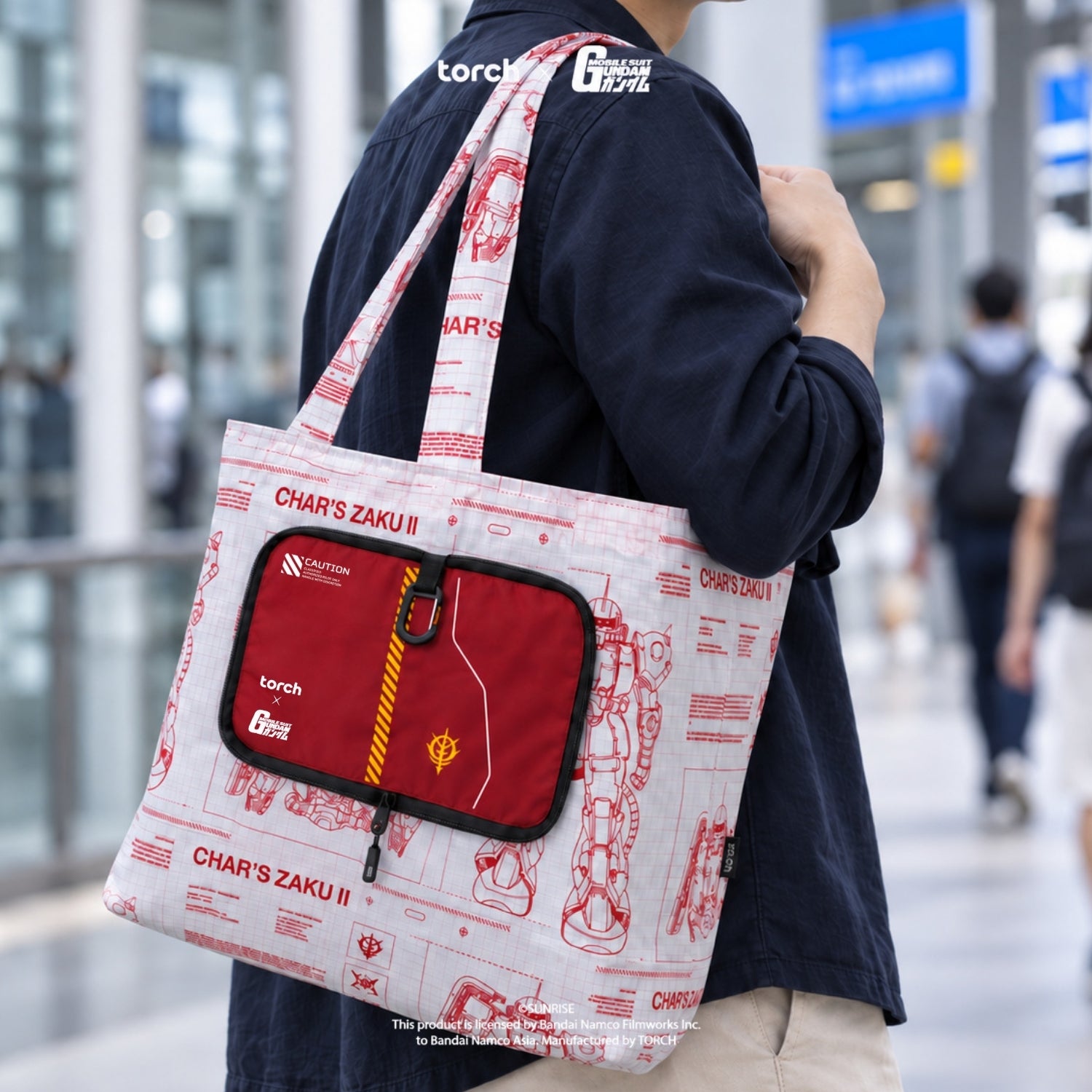 Rion Foldable Totebag Char's Zaku (Include Sticker Gundam)