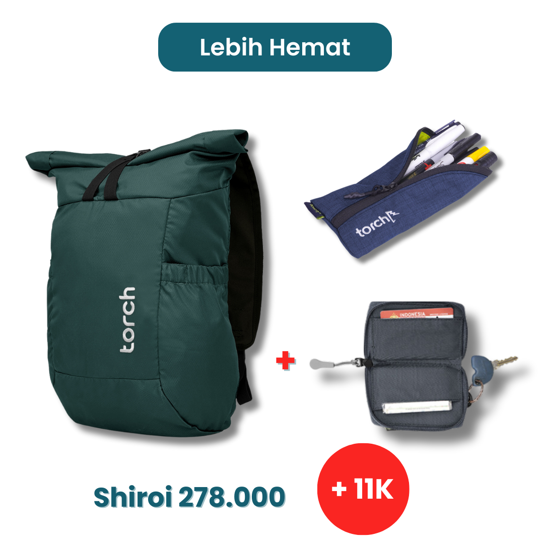 Shiroi Backpack + Balleno Stationery & Keychain - Lebih Hemat