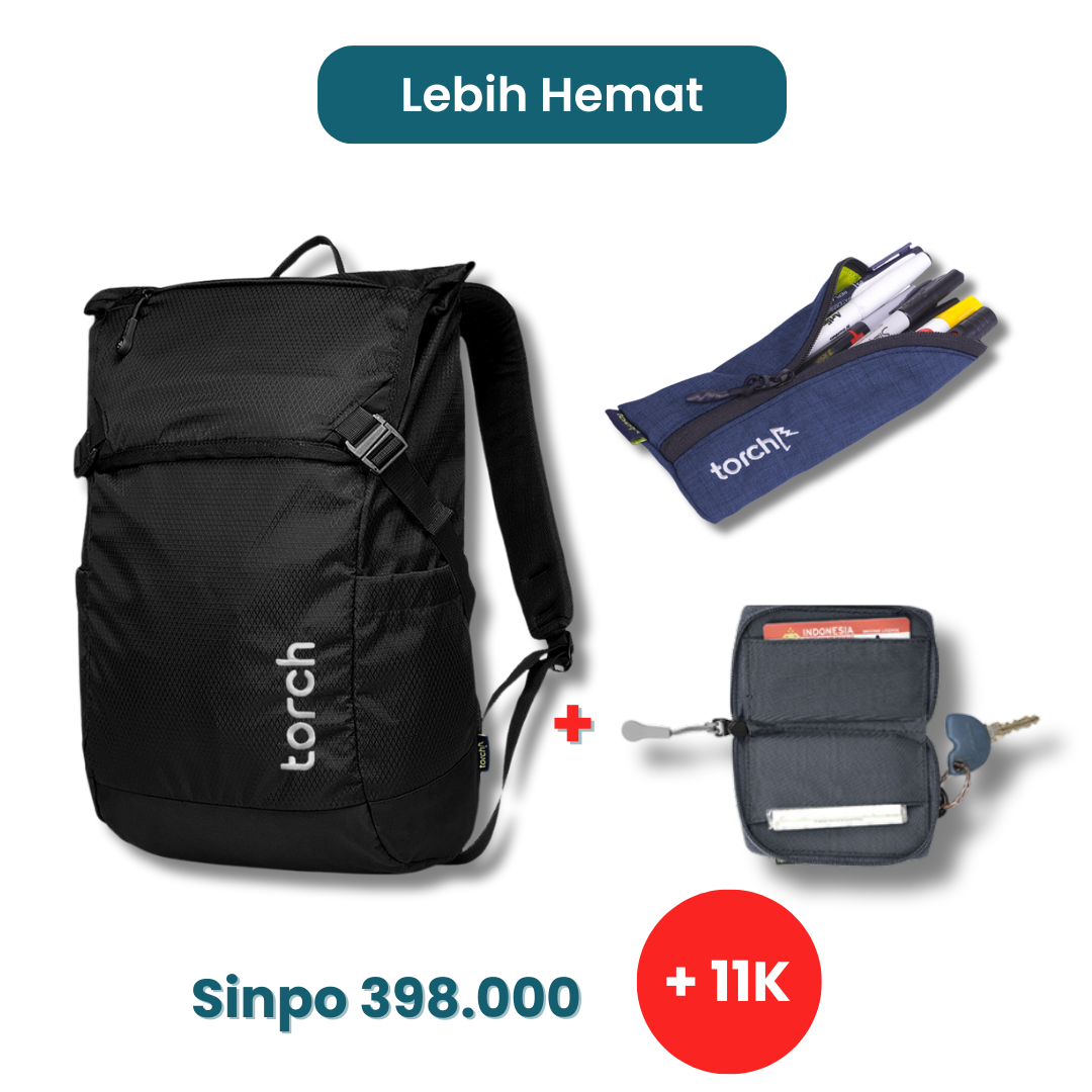 Sinpo Backpack + Keychain & Balleno Stationery - Lebih Hemat
