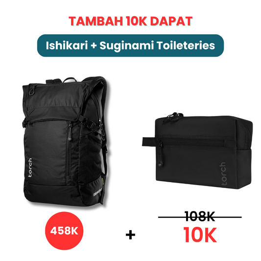 Tambah 10K Dapat Ishikari Backpack + Suginami Toileteries