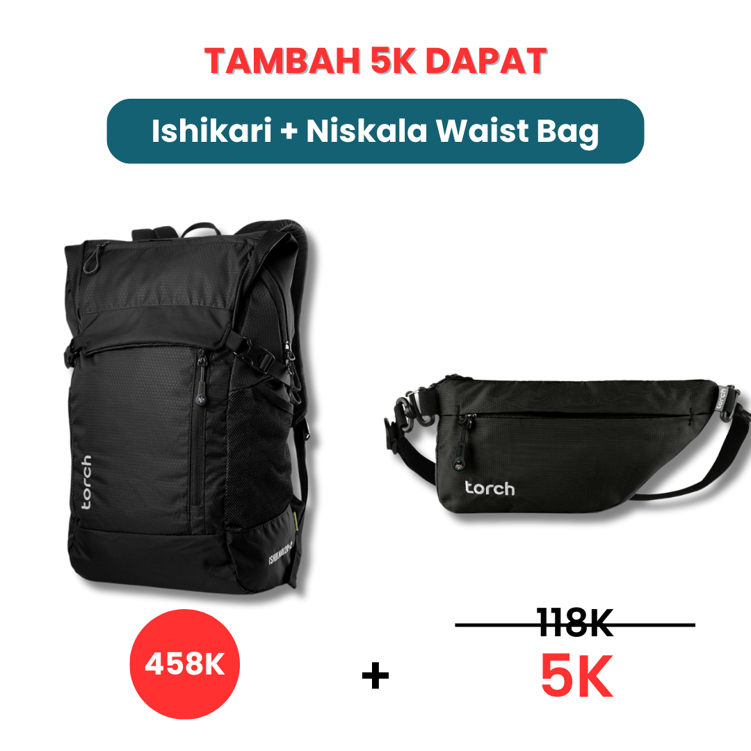 Tambah 5K Dapat Ishikari Backpack + Niskala Waist Bag