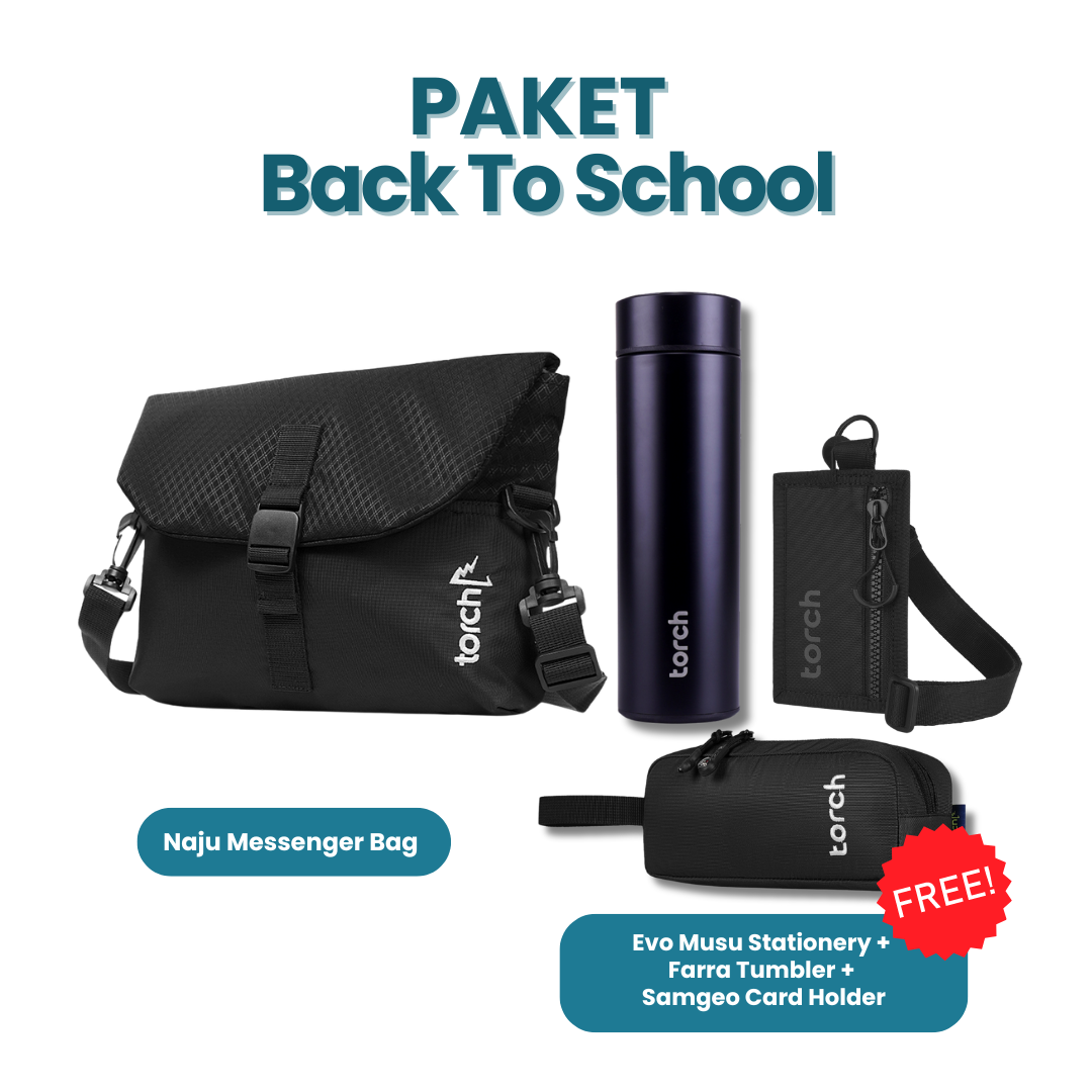 Paket Back To School - Naju Messenger Bag 3L Gratis Evo Musu Stationery + Farra Tumbler + Samgeo Card Holder