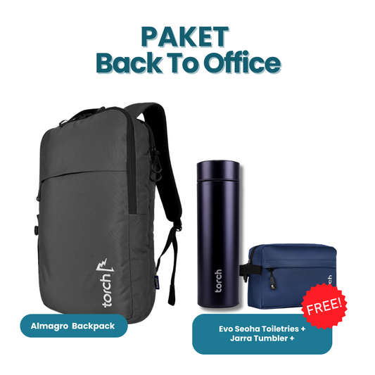 Paket Back To Office - Almagro Backpack Gratis Evo Seoha Toiletries + Jarra Tumbler