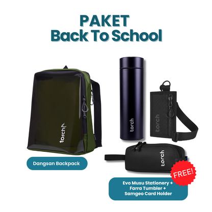 Paket Back To School - Dangsan Backpack Gratis Evo Musu Stationery + Farra Tumbler + Samgeo Card Holder