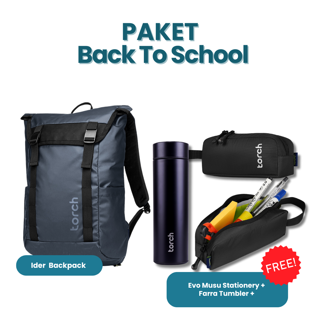 Paket Back To School - Ider Backpack Gratis Evo Musu Stationery + Farra Tumbler