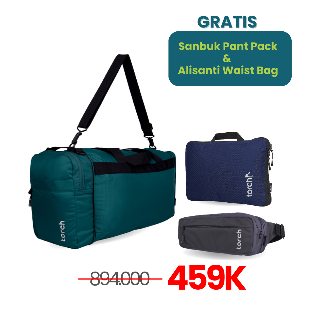 Hemat - Getafe Duffle Bag Gratis Packing System dan Alisanti Waist Bag