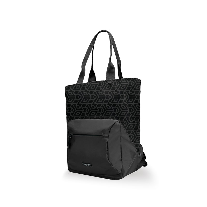 Nura Tote Backpack - Obsidian Grid