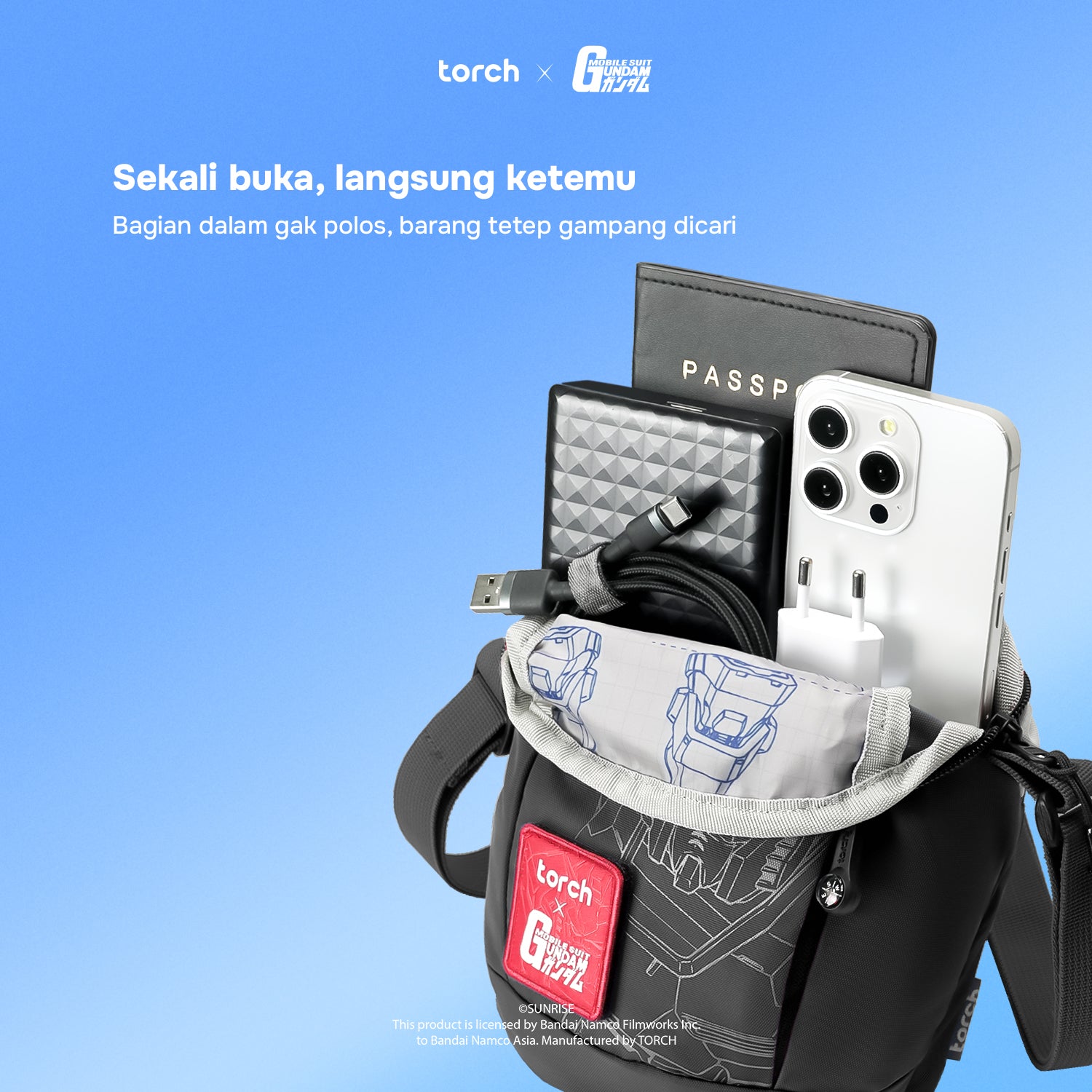 React Gundam Sling Bag (Include Sticker Gundam)
