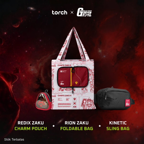 (3 Items + Sticker) Red Zaku Travel Pack